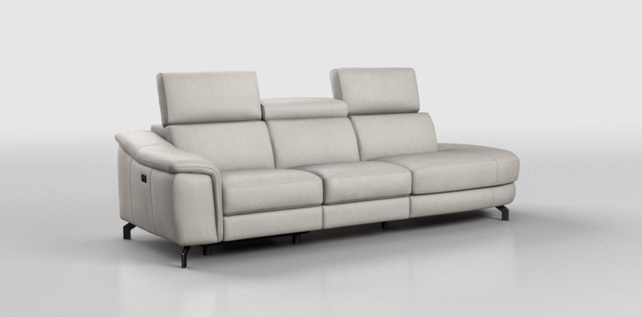 Arceto - divano lineare grande con 1 relax elettrico